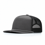 Flat Brim 5 Panel Cotton & Polyester Trucker Hat