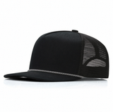 Flat Brim 5 Panel Cotton & Polyester Trucker Hat