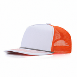 Flat Brim 5 Panel Cotton & Polyester Trucker Hat