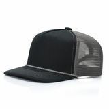 Flat Brim 5 Panel Cotton & Polyester Trucker Hat