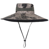 Wide Brim Camo Printing Polyester Bucket Hat
