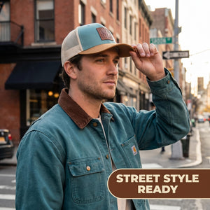 Morandi 6 Panel Suede & Polyester Tracker Hat