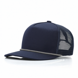 Flat Brim 5 Panel Cotton & Polyester Trucker Hat