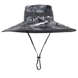 Wide Brim Camo Printing Polyester Bucket Hat