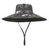 Wide Brim Camo Printing Polyester Bucket Hat
