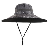 Wide Brim Camo Printing Polyester Bucket Hat