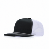 Flat Brim 5 Panel Cotton & Polyester Trucker Hat