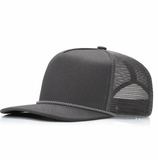 Flat Brim 5 Panel Cotton & Polyester Trucker Hat